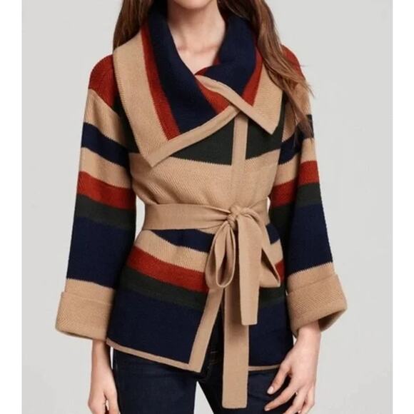 Marc Jacobs Babylon Cardigan 100% Merino Wool Belted Chunky Knit Blanket Sweater - Picture 1 of 14